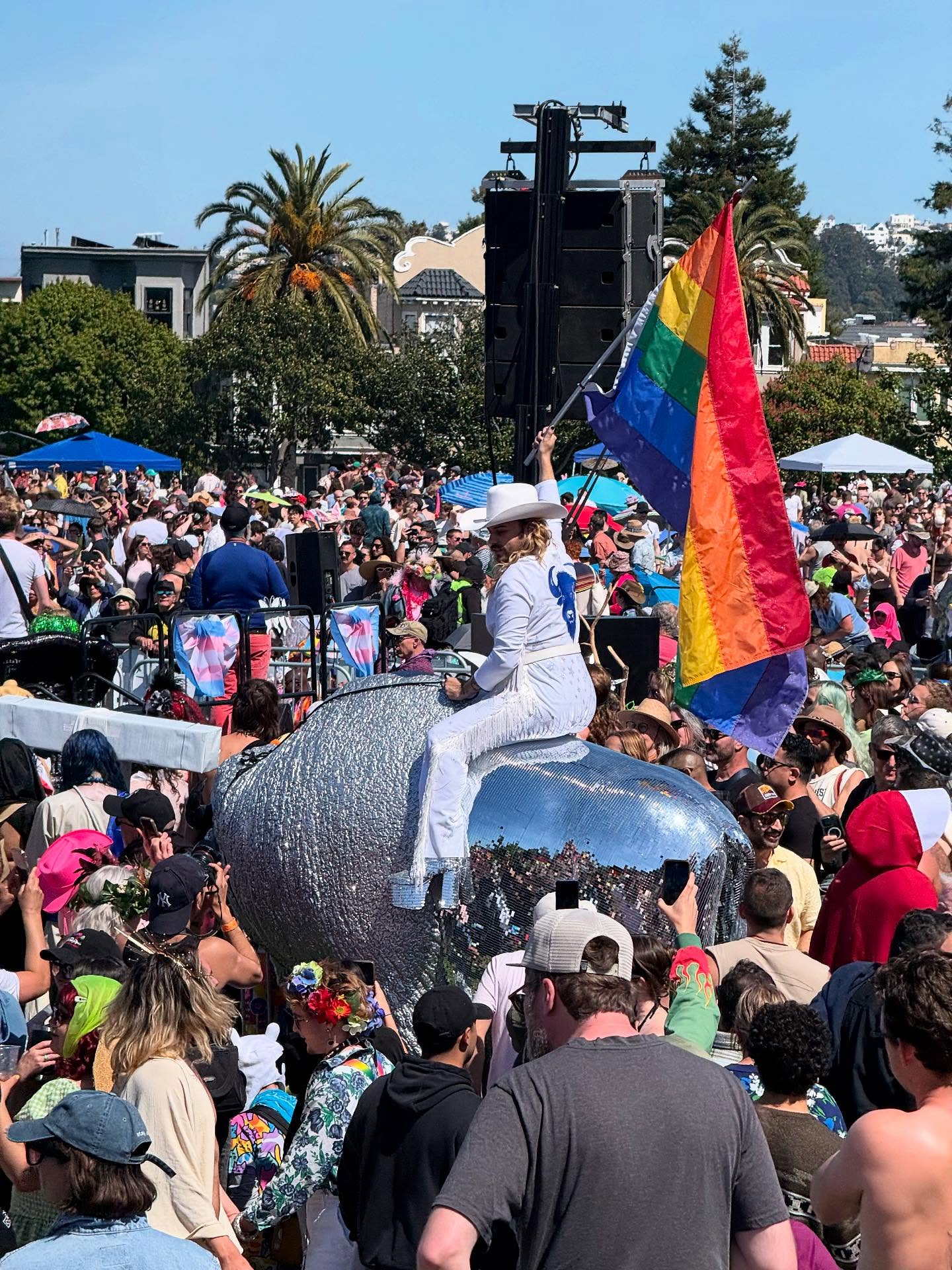 Instagram post: Throwback to this year’s #hunkyjesuscontest - San Francisco’s strange and sacrilegious Easter tradition held at #dolorespark every Easter Sunday.